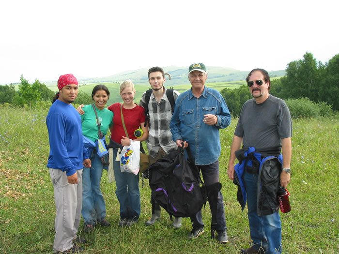 Students and faculty from NAU, KU, and GASU during biology fieldwork in the Altai Republic, Russia