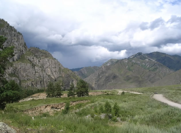 View of mountains in the Altai Republic