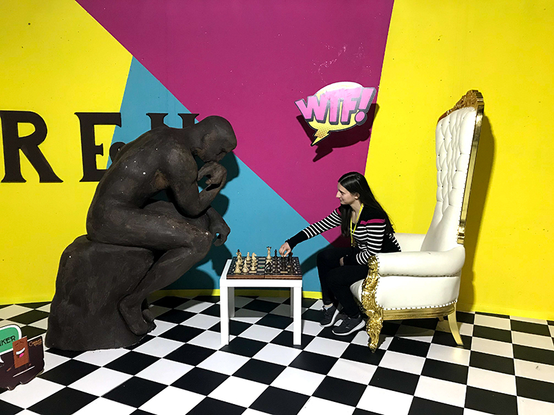 Staatz playing chess