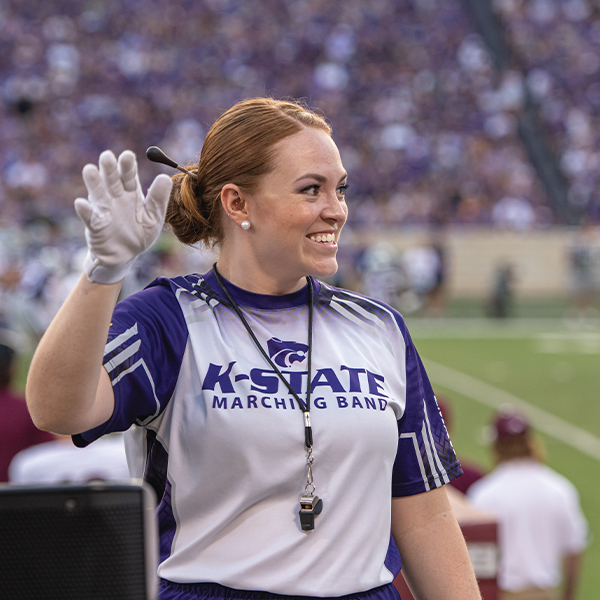 Gillian Falcon, drum major and engineering student